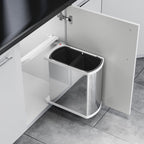Hailo AS Duo 8/8 – Dual Bin Swing Waste System Steel/White