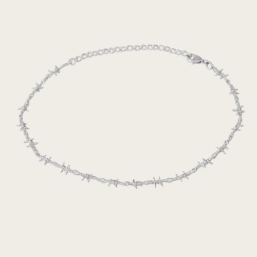 Barb Wire Choker – Gold Tone Necklace with Adjustable Extender