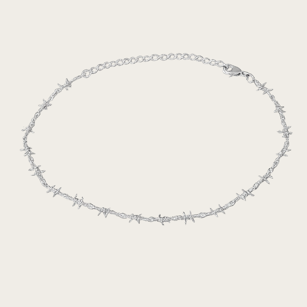 Barb Wire Choker – Gold Tone Necklace with Adjustable Extender