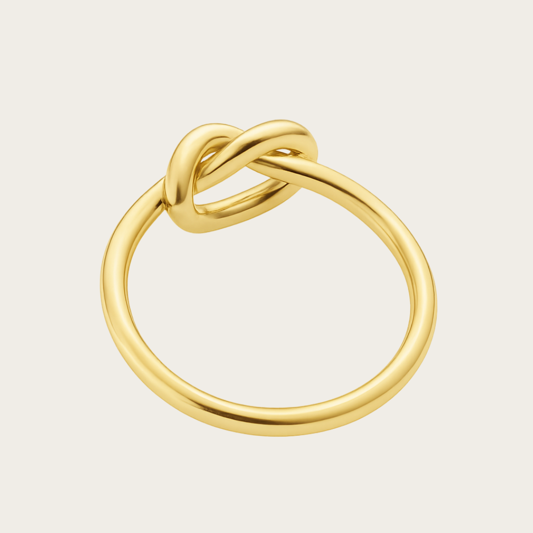 Knot Design Ring – Yellow or White Tone Metal