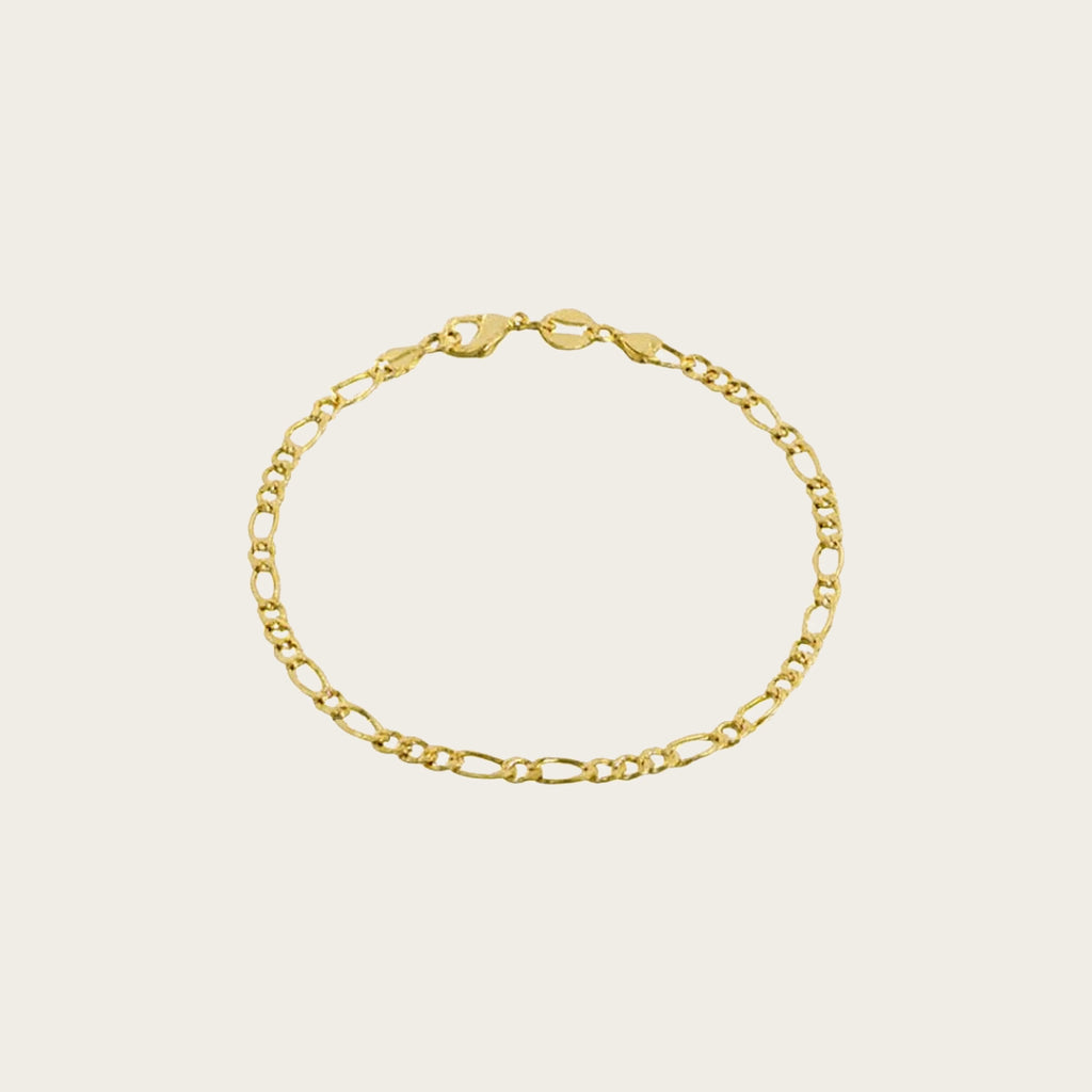 Mini Figaro Link Bracelet – Gold Tone Finish