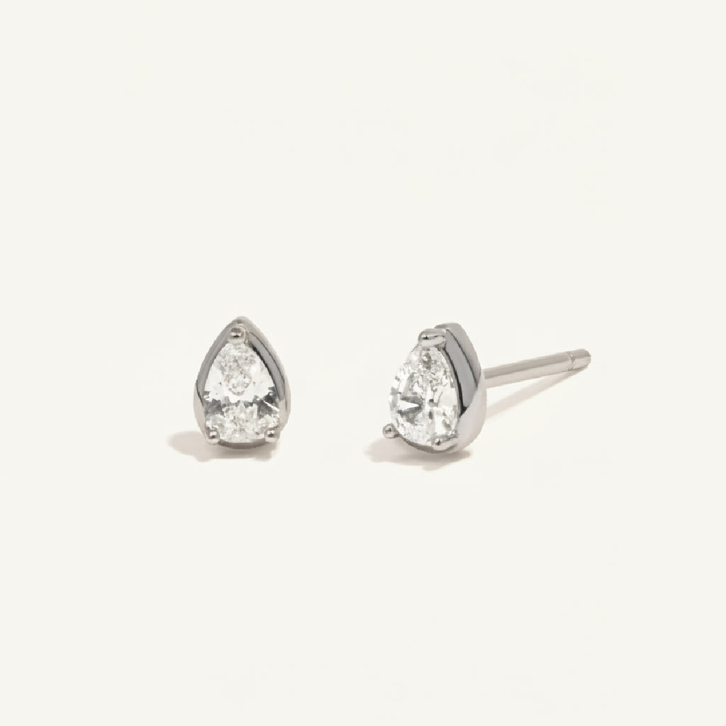Petite Pear Stud Earrings – Gold Tone Sterling Silver