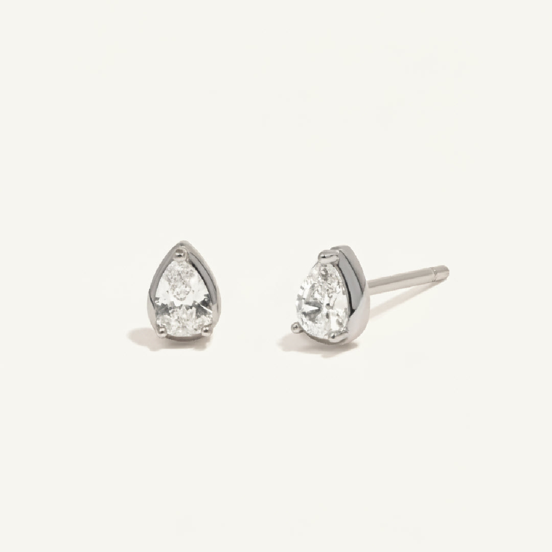 Petite Pear Stud Earrings – Gold Tone Sterling Silver