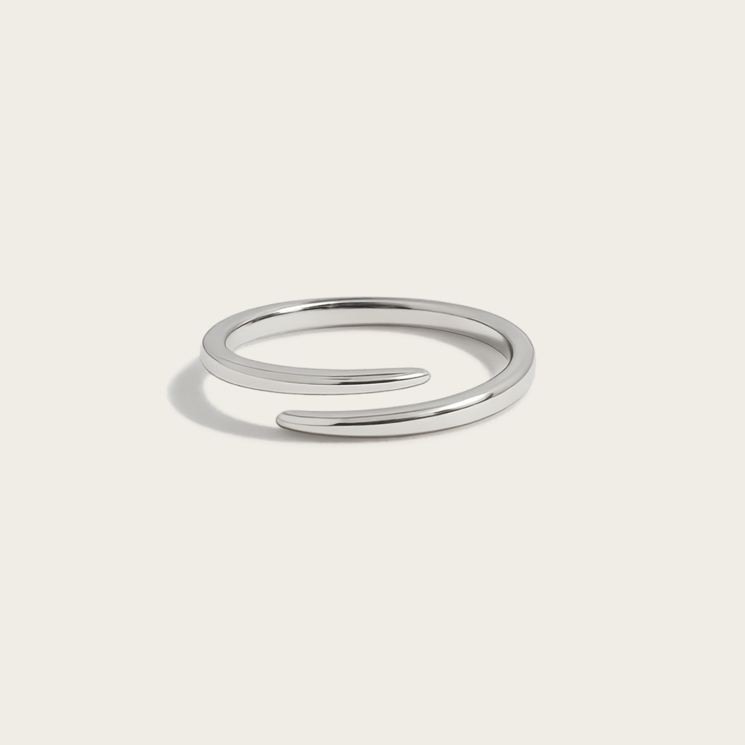 Spiral Adjustable Ring – Gold Tone Sterling Silver
